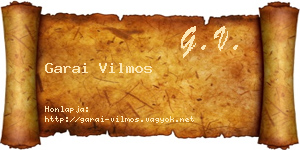 Garai Vilmos névjegykártya